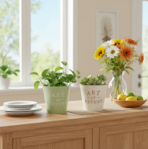Artikel Übertopf-Set Art of Nature aus Metall, 15 cm Höhe, 2 Stück, mehrfarbig, für Fensterbank und Wohnzimmer