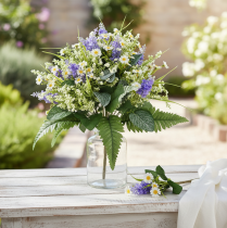 Artikel Künstlicher Blumenstrauß mit Gänseblümchen und Flieder, 40 cm, für Tisch- und Raumdekoration