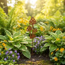 Artikel Gartenstecker aus Metall mit Edelrost-Optik Fliegenpilz 10 cm 6 Stück