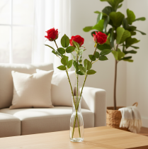 Artikel Rosenzweig künstliche Rose Seide Rot 72 cm