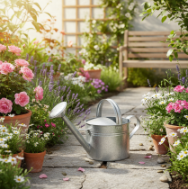 Artikel Zink-Gießkanne 5L, 27cm, Metall, Vintage, für Garten und Terrasse
