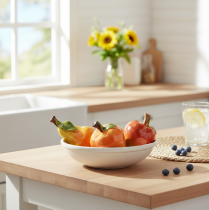 Artikel Künstliches Obst Set aus Keramik Apfel und Birne 12 cm Herbstdeko 3-teilig