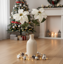 Artikel Weißer Kunst-Weihnachtsstern aus Kunststoff 65cm, 2er Set