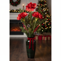 Artikel Kunstblume Amaryllis Rot 77cm Kunststoff für Vase und Gesteck