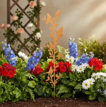 Artikel Metall-Gartenstecker Zweig mit Vogelmotiv Edelrost 100 cm