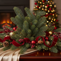 Artikel Künstlicher Tannenzweig Grün 50cm 3 Stück für Weihnachtsdekoration