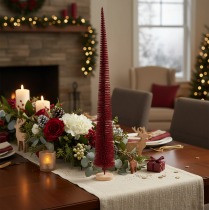 Artikel Deko-Tannenbaum schlank 80 cm modern rot auf Holzfuß
