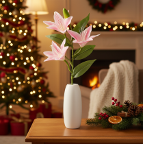 Artikel Künstliche Lilien Stielblumen 68 cm Rosa Grün 3er Set für Dekoration
