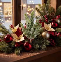 Artikel Künstlicher Kiefernzweig beschneit 40cm 3er-Set für Gestecke und Advent
