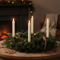 Artikel LED Stabkerzen mit Timer Creme 24,5 cm 4er Set für Innenbereich