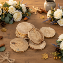 Artikel Holzscheiben rund 6 cm Naturfarbe für Dekoration und Basteln 300 g