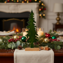 Artikel Deko-Tannenbaum aus Metall auf Holzfuß 46 cm grün