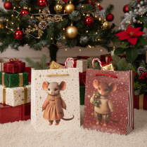 Artikel Geschenktasche aus Papier mit Maus-Motiv 16 cm 2er-Set Weihnachten