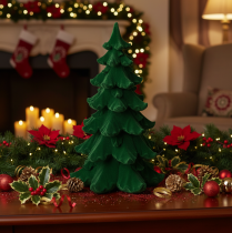 Artikel Tannenbaum Dekoration 27 cm aus Kunststoff in Grün für festliche Tischdeko