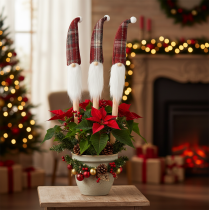 Artikel Weihnachtswichtel Deko-Stecker 58 cm mit Filzmütze Rot-Weiß 6 Stück Innenbereich