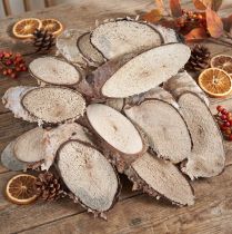 Artikel Holzscheiben Birke oval Natur 4–9cm ca. 50 Stück 450g