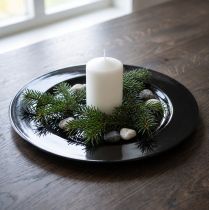 Artikel Dekoteller Kunststoff Schwarz Ø28cm Flach Glänzend