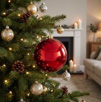 Artikel Weihnachtskugel Kunststoff Rot Ø 20 cm