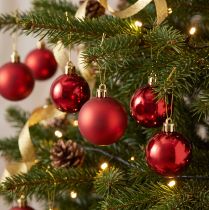 Artikel Weihnachtskugeln Kunststoff Rot Ø6 cm 12 Stück matt und glänzend