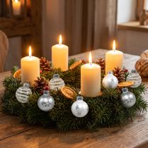 Artikel Mini Weihnachtskugeln aus Glas Ø 3 cm Weiß und Silber 9er-Set
