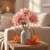 Artikel Dahlie künstlich Rosa Ø15cm L28cm 3er-Set