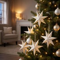Artikel Papierstern Weihnachtsanhänger Weiß 10 cm 8er-Set