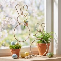 Artikel Metall Hase mit Naturfaser 20×40cm 4er Set Osterdeko