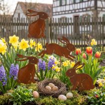 Artikel Gartenstecker Metall Hase im Rost-Look 60 cm 4er-Set für Außenbereich