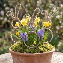 Artikel Osterdeko Metallstecker Hase Naturfaser 36cm 4er-Set