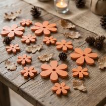 Artikel Streudeko Holzblumen Orange Ø 2–6 cm 20 Stück