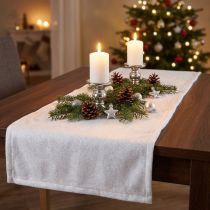 Artikel Schneedecke aus Polyester mit Silberglitter 120×80 cm in Weiß für Dekoration