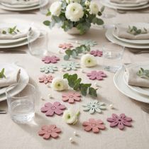 Artikel Streudeko Holzblumen 3,5cm Weiß Rosa Lila 36 Stück
