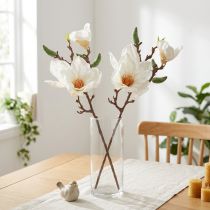 Artikel Magnolie Weiß Kunstblume 40 cm mit Knospen, 2 Stück