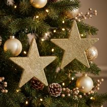 Artikel Weihnachtsdeko Stern zum Hängen aus Styropor Gold 30 cm 2er-Set