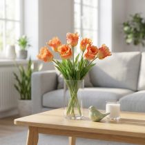 Artikel Künstliche Papagei-Tulpe Orange, 63 cm, Frühlingsdeko