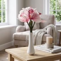 Artikel Künstliche Orchideen Kunstblumen in Vase 28cm Weiß Rosa