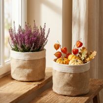 Artikel Jute-Übertopf mit Folieneinsatz Ø21cm H19cm Natur 3er-Set