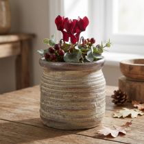 Artikel Keramiktopf Übertopf Vase Metallic Grau Braun 14×14cm