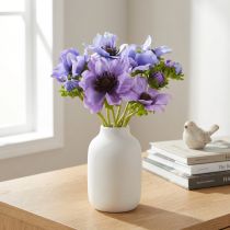 Artikel Kunstblumenstrauß Anemone Windröschen Blau Lila 28 cm