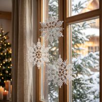 Artikel Schneeflocke Deko zum Hängen Winterdeko Weiß 30cm 3 St