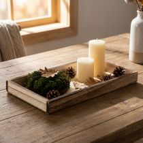Artikel Rechteckiges Holztablett 30 cm Naturholz für Dekoration und Bepflanzung