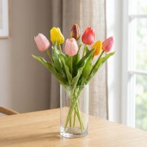 Artikel Künstliche Tulpenstrauß Frühling, 30 cm, Rosa/Rot/Gelb, 7 Stück