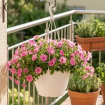 Artikel Blumenampel aus Kunststoff Ø30cm mit Aufhänger, Weiß