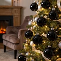 Artikel Schwarze Weihnachtskugeln Glas Ø6cm, 24 Stück