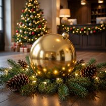 Artikel Weihnachtskugel Kunststoff Gold Ø25 cm für Dekoration