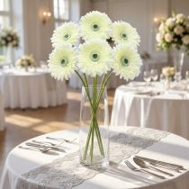 Artikel Gerbera künstlich Weiß 62cm 6er Set aus Kunststoff