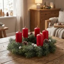 Artikel Tannenkranz künstlich Ø25cm grün glitzernd für Weihnachtsdeko