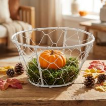 Artikel Metall-Drahtkorb Weiß Ø12cm H7cm Shabby Chic Dekoration