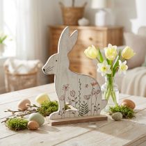 Artikel Dekohase sitzend aus Holz mit Blumenmotiv 26×19,5cm für Innenbereiche