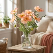 Artikel Künstliche Mohnblumen Bund 35cm Orange 3 Stiele